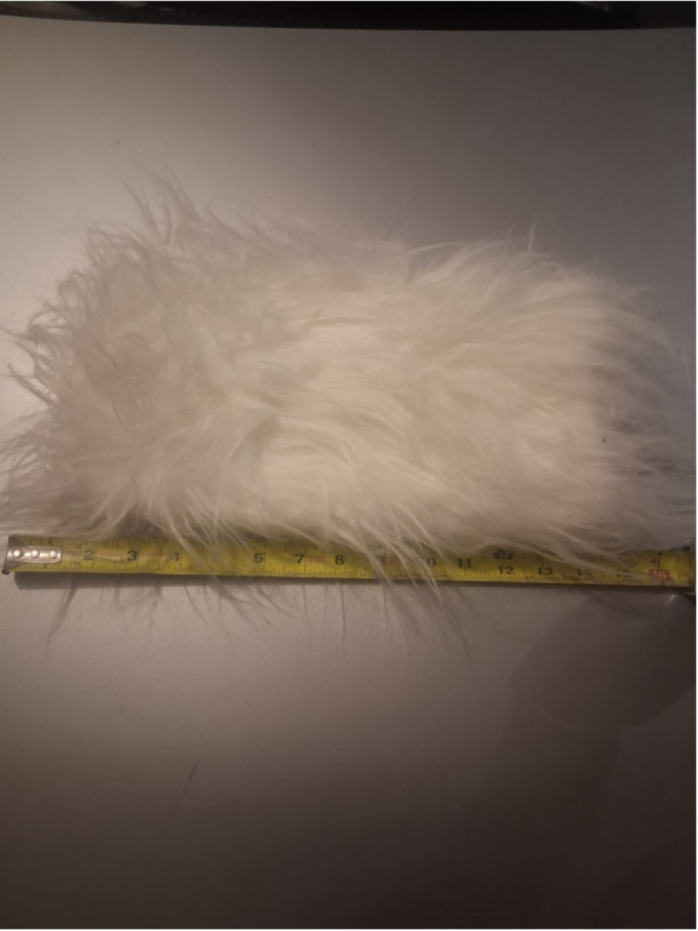 White Faux Fur Hand Muff 16" x 7"